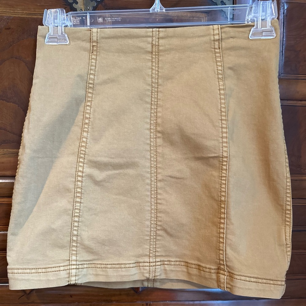 Free People Tan Pencil Skirt